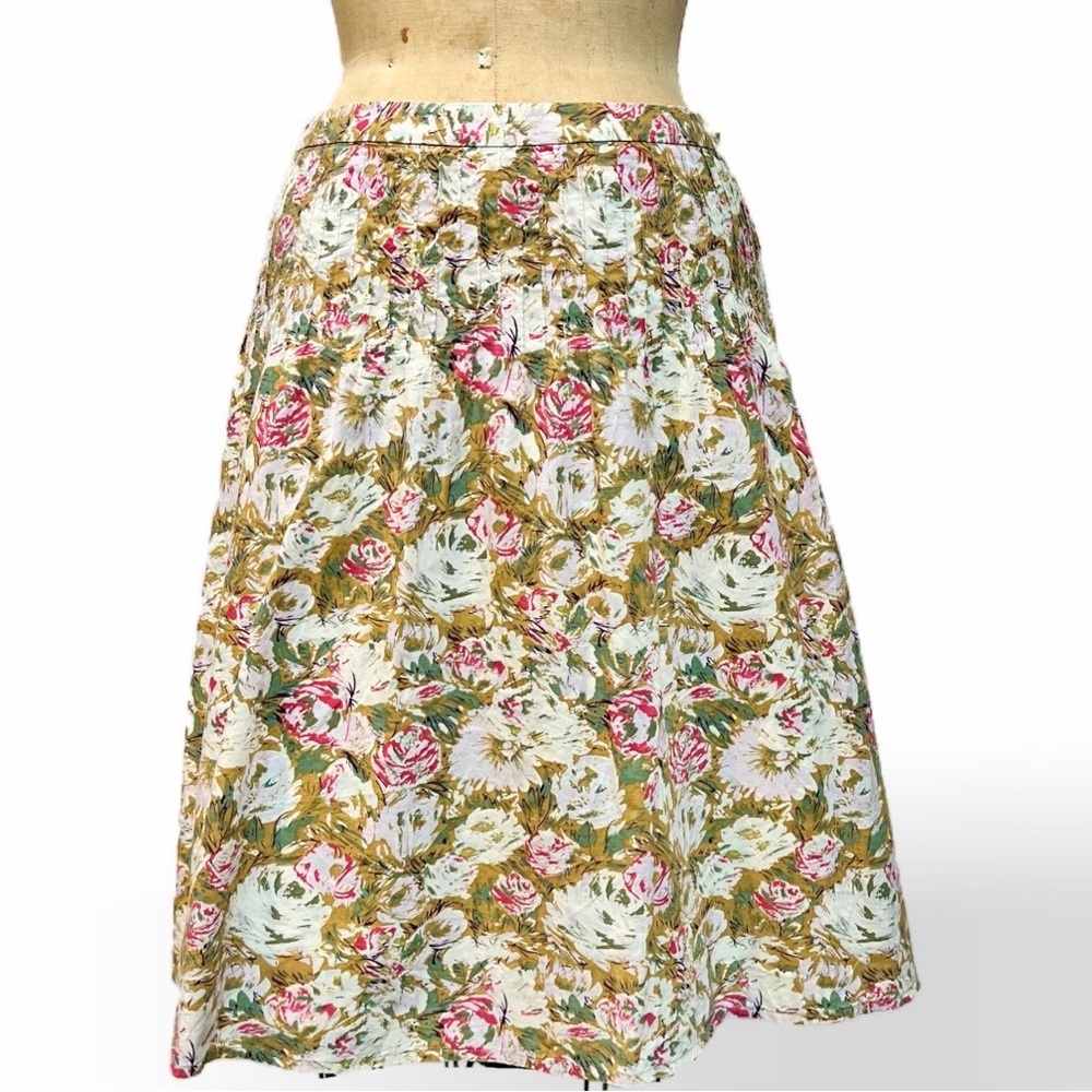 Country cottage cabbage rose midi skirt 100% cotton a-line shabby chic Victorian